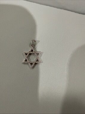 Dainty Star of David Pendant Necklace in Silver with Cubic Accents